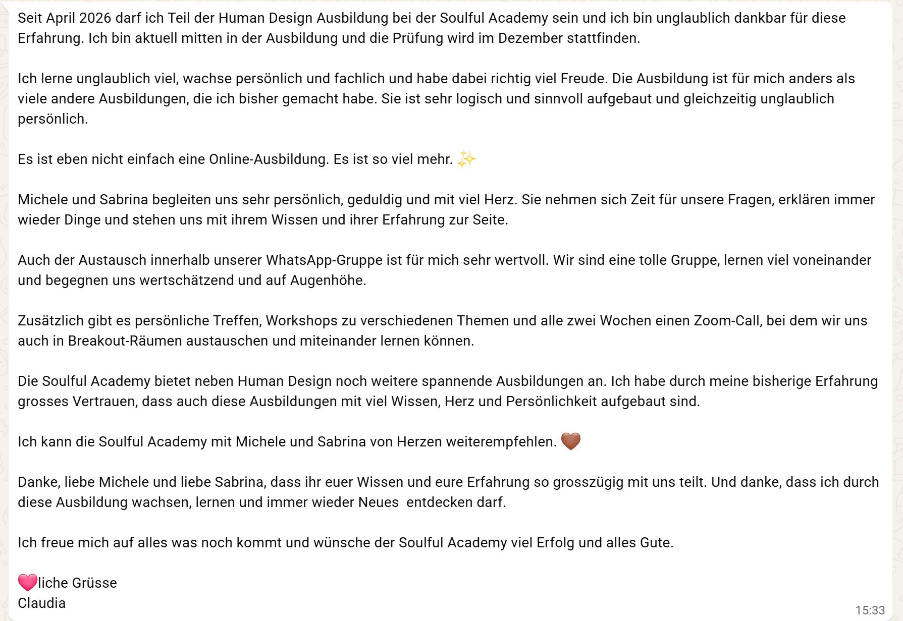 Feedback Absolventin Claudia